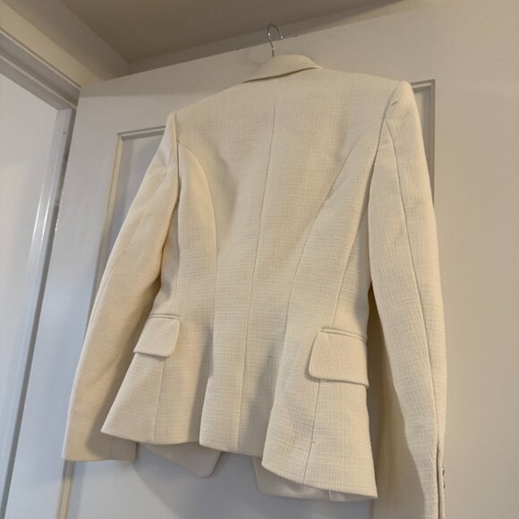 NWT Balmain Fitted Cotton Blazer Jacket Double-Breasted In White Sz 36 - Picture 11 of 11